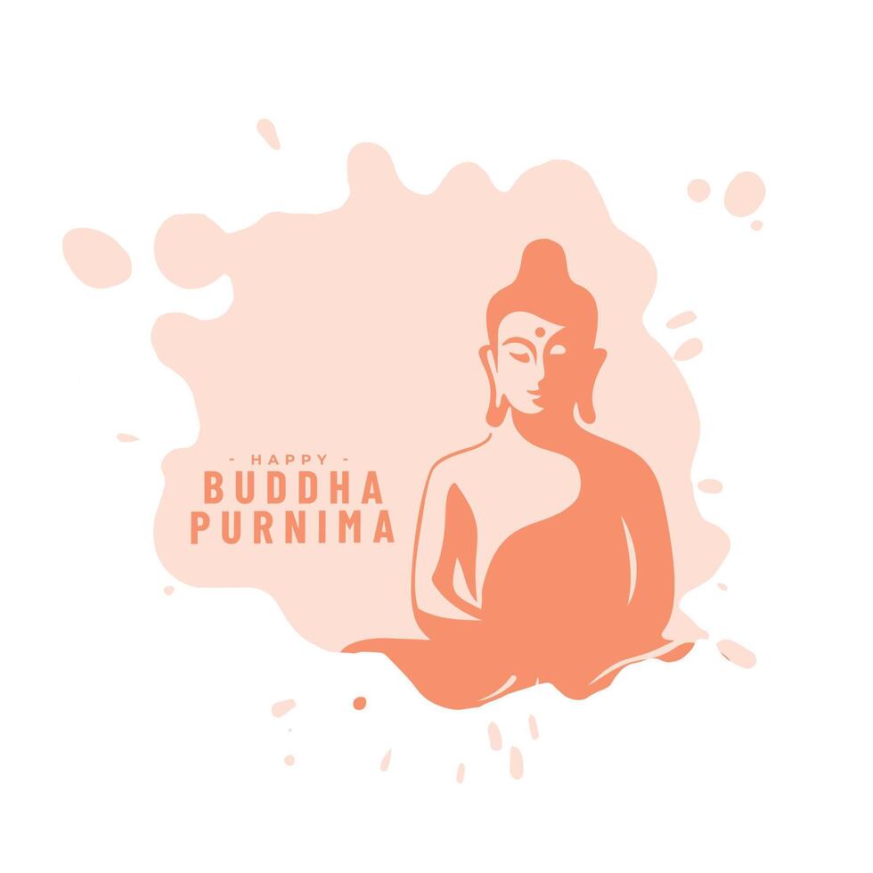 Aquarell Stil Buddha Purnima religiös Hintergrund Design vektor