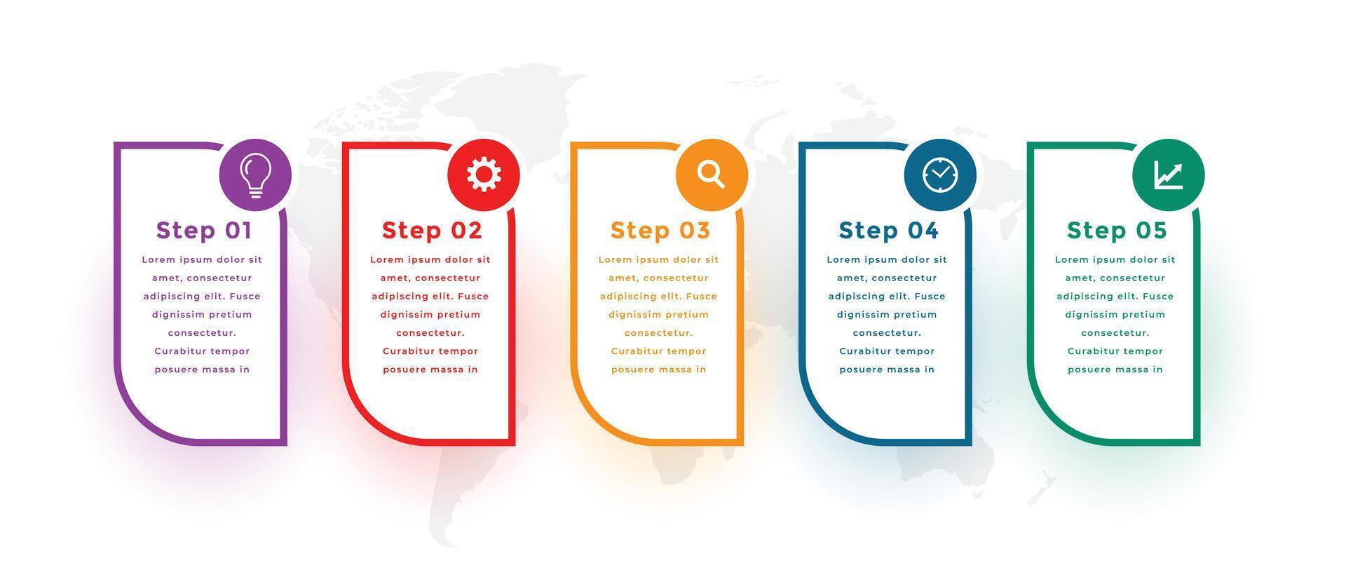 fünf Schritte modern Infografik Vorlage Design vektor