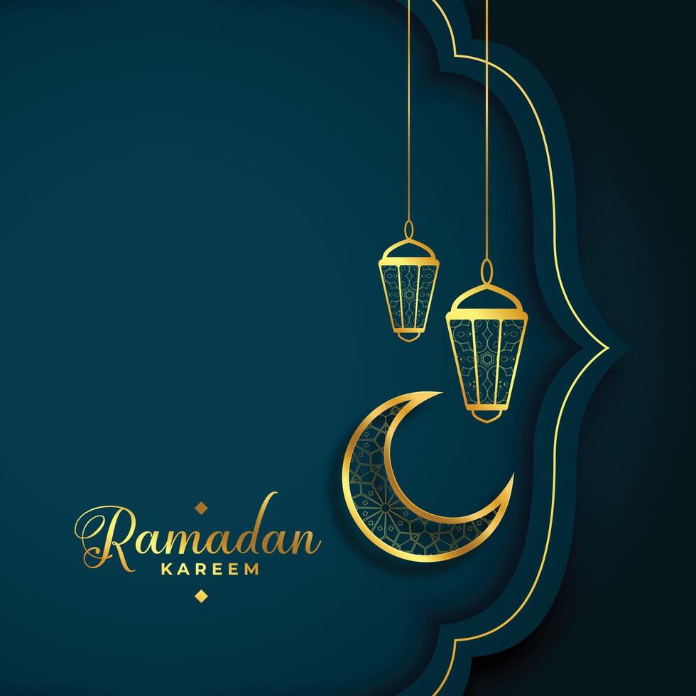 kulturell ramadan kareem gyllene hälsning i islamic stil vektor