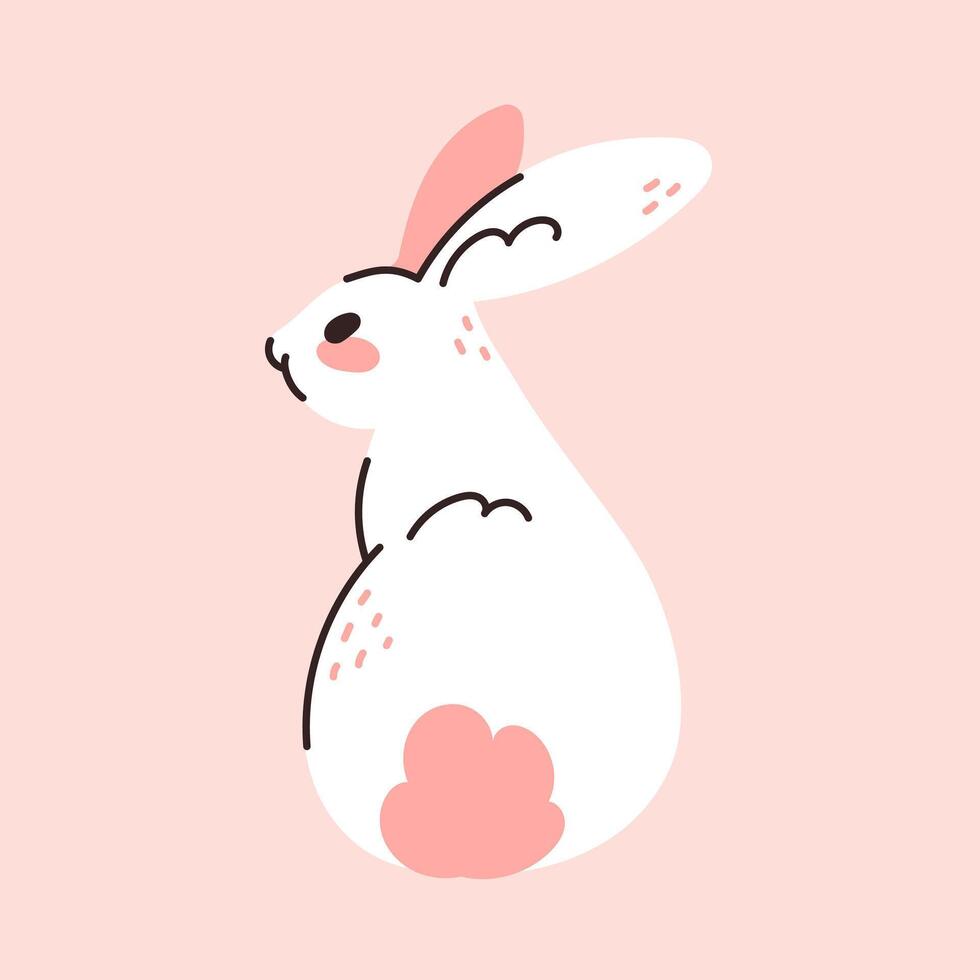 einstellen Ostern Hasen Sammlung Hase Hase Karikatur süß Charakter Pastell- Farben vektor
