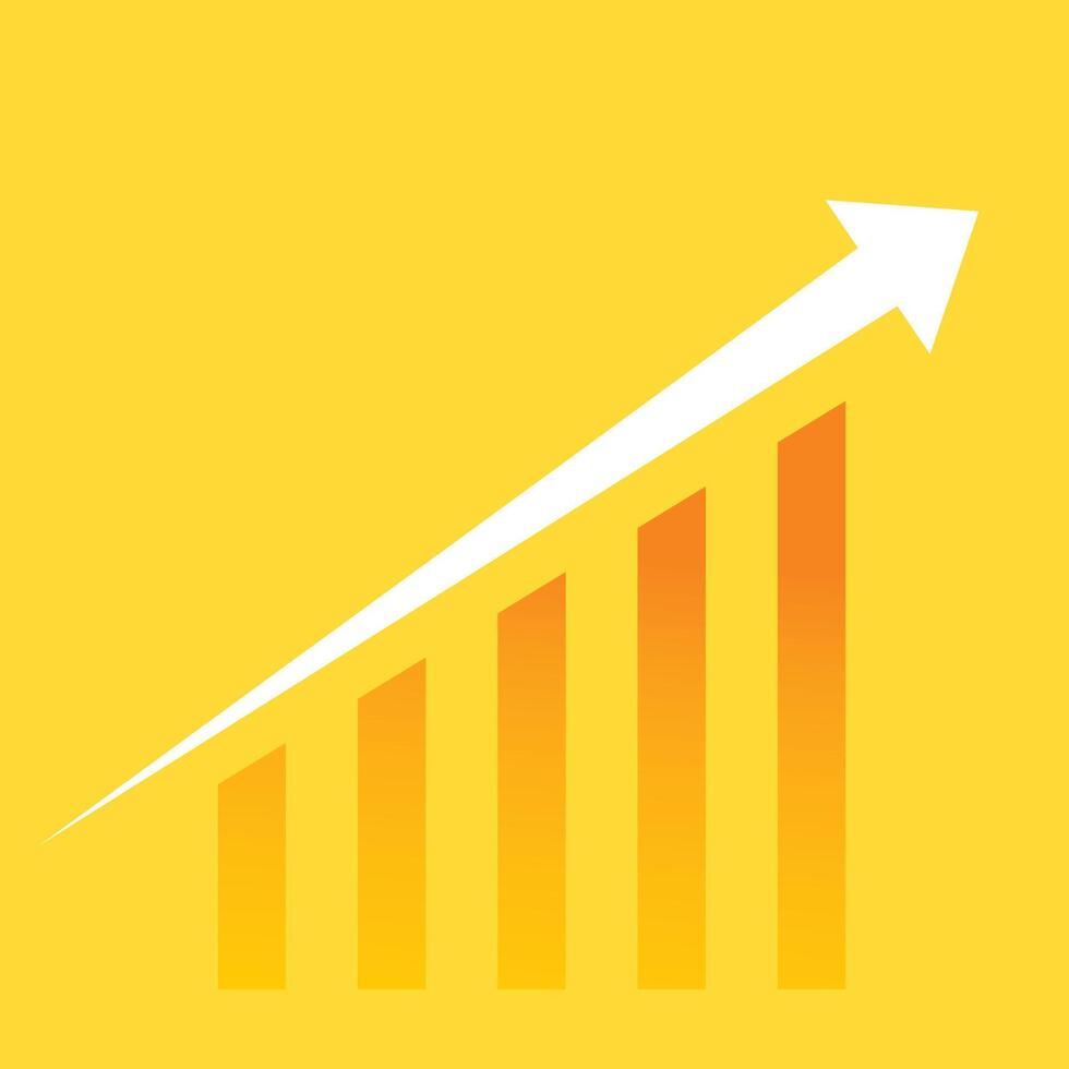finansiell stock Graf bakgrund med uppåt tillväxt pil vektor