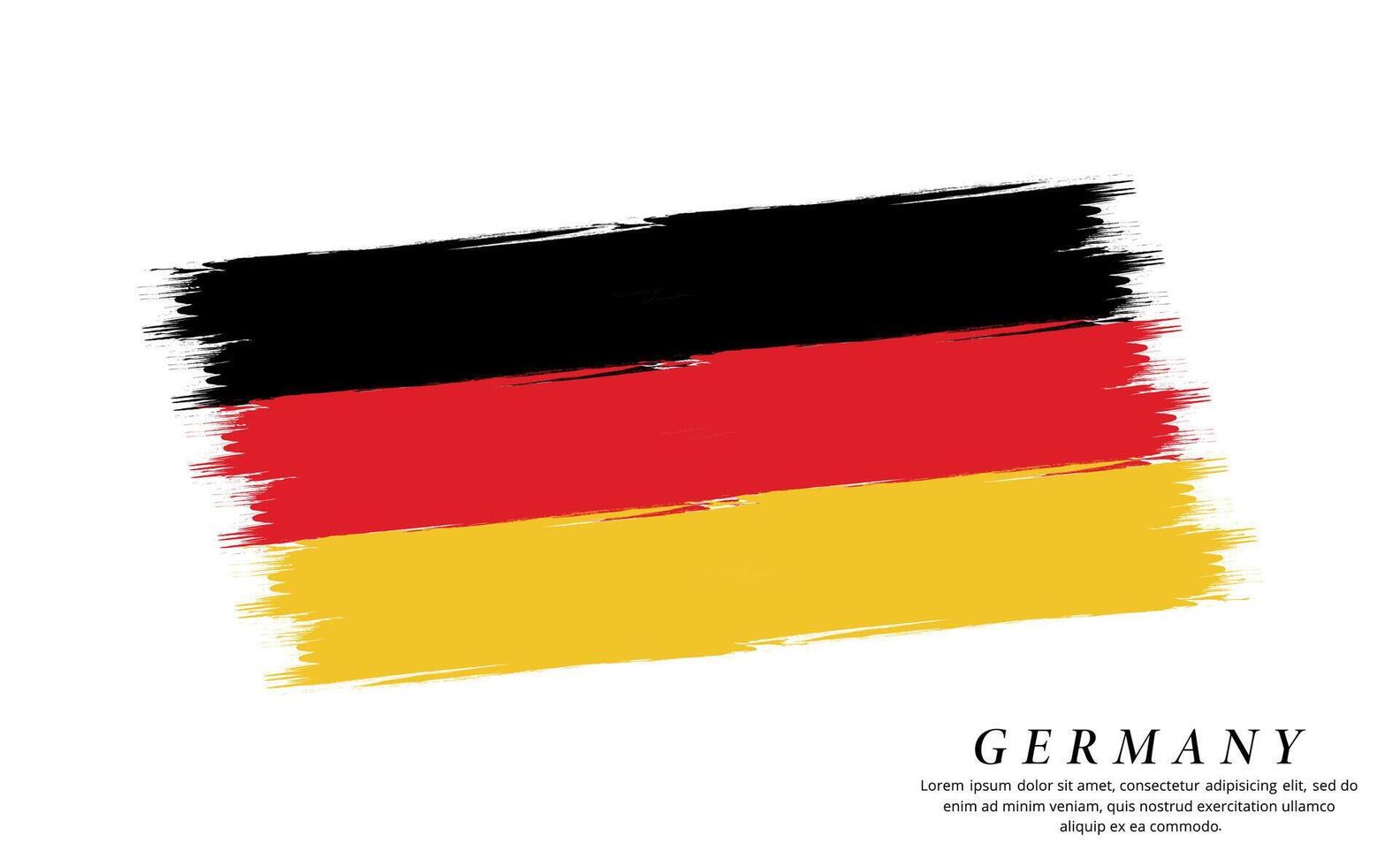 Deutschland Flagge Bürste Vektor Hintergrund. Grunge Stil Land Flagge von Deutschland Bürste Schlaganfall isoliert auf Weiß Hintergrund