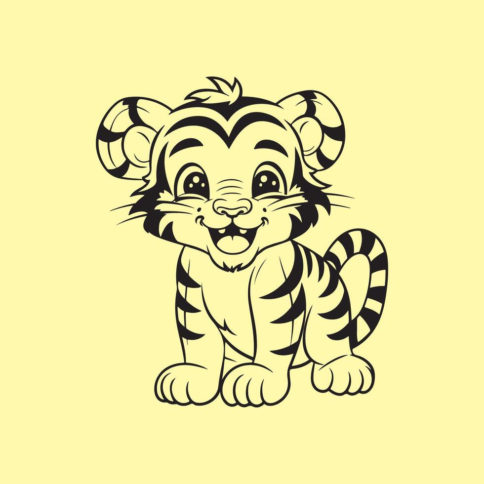 Tiger Karikatur Vektor Kunst, Symbole, und Grafik