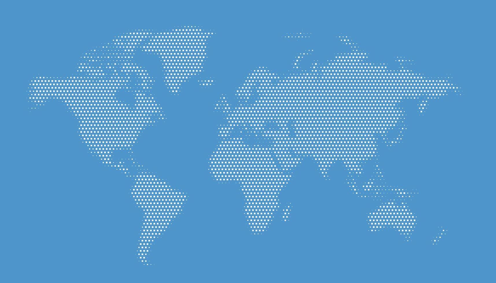 minimal Welt Karte im Pixel Muster Vorlage Design vektor