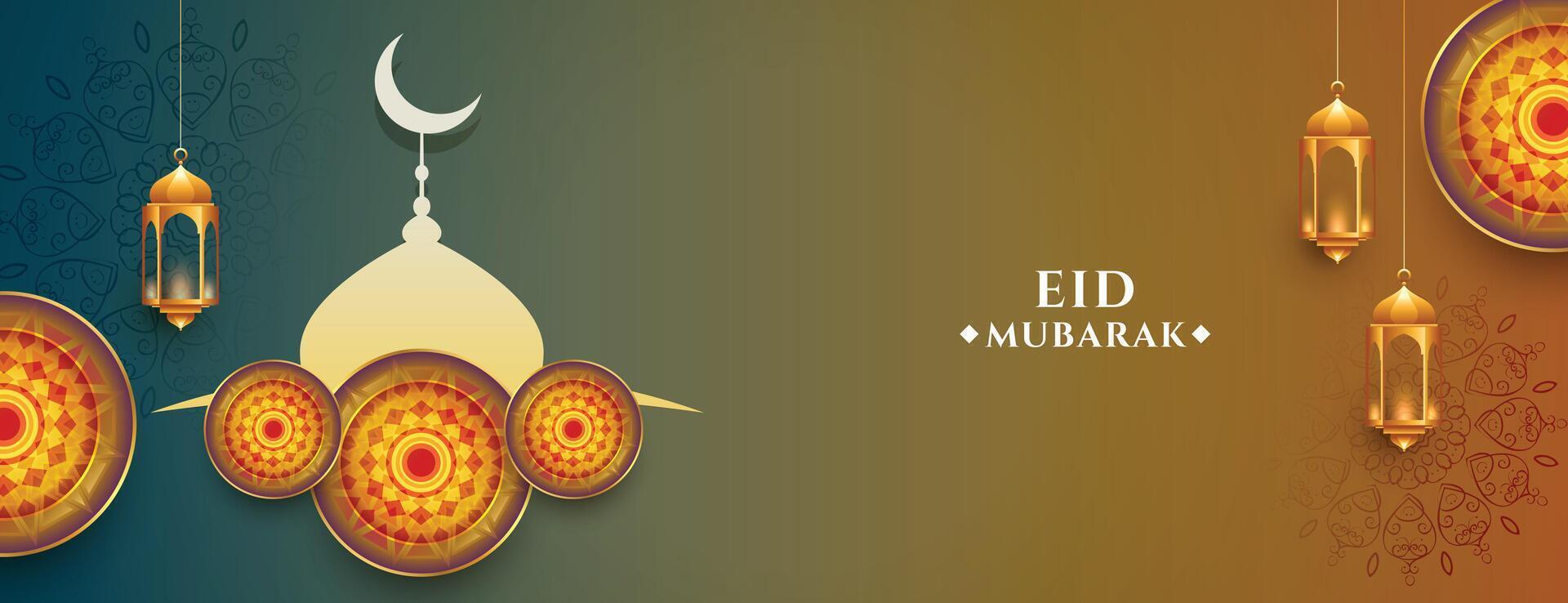 eid Mubarak islamisch dekorativ Banner Design vektor