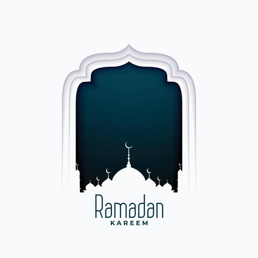 ramadan kareem illustration i papper stil med moské vektor
