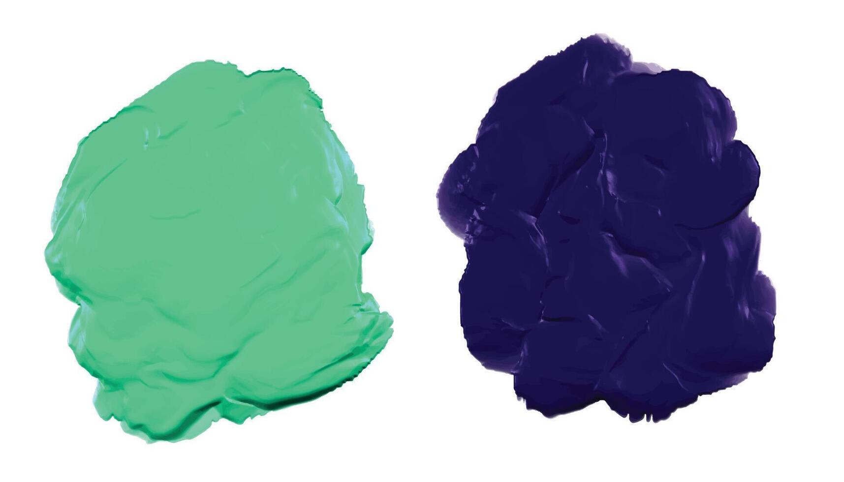 grön och blå tjock akryl vattenfärg måla textur vektor