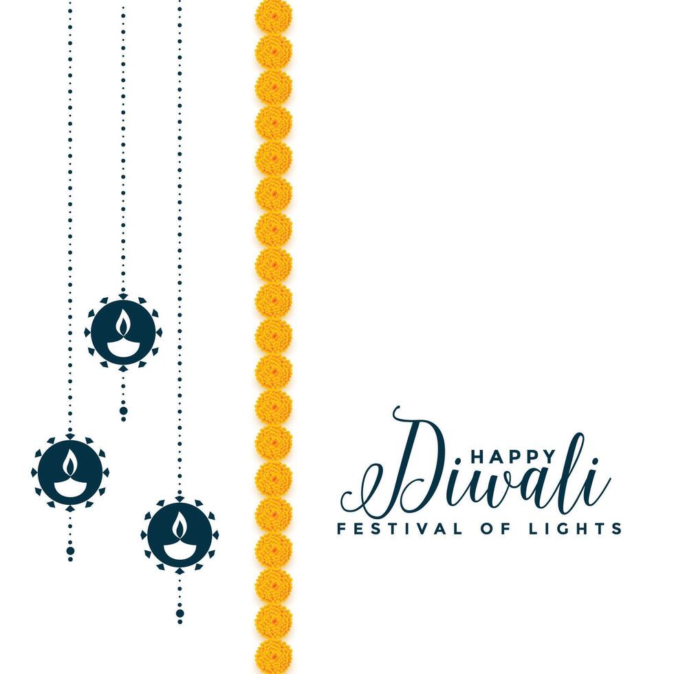 Lycklig diwali festival dekorativ kort design vektor