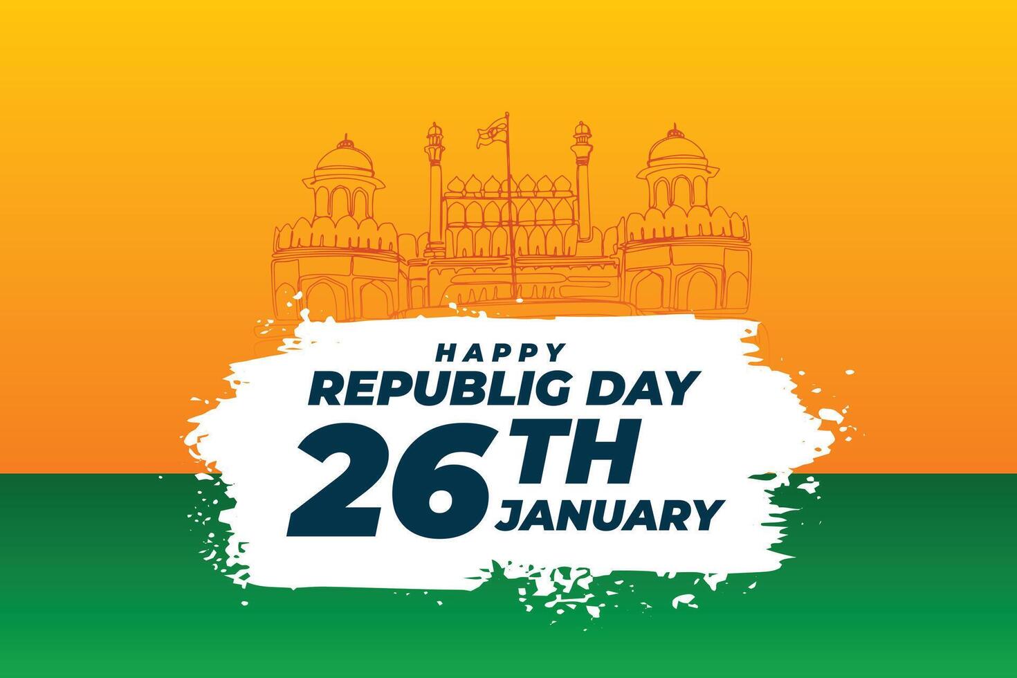 26: e januari Lycklig republik dag baner med röd fort design vektor