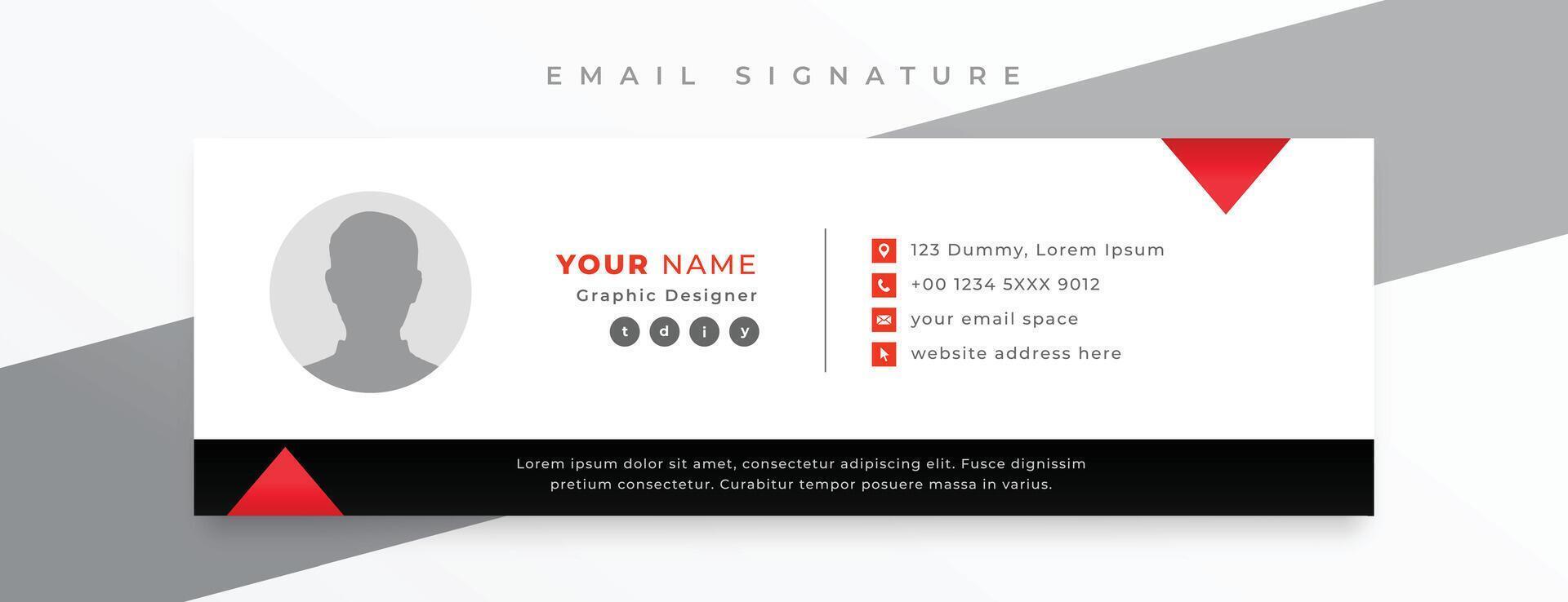 korporativ Mail Unterschrift Karte Vorlage mit Digital Profil vektor