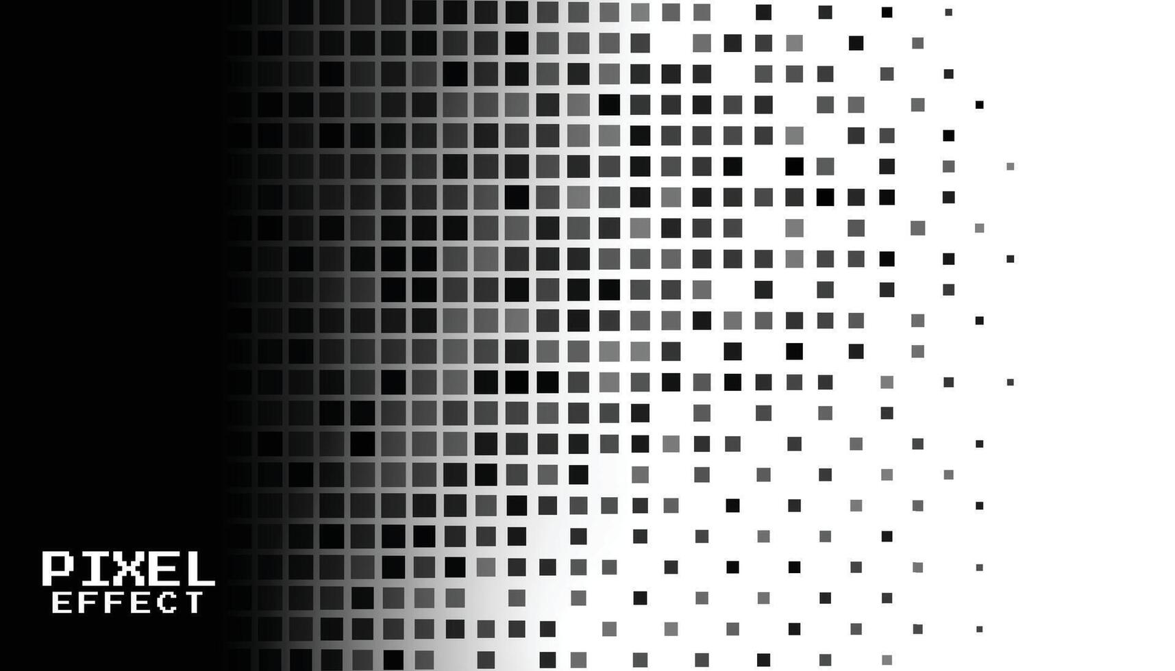 abstrakt svart geometrisk pixel effekt på vit baner vektor