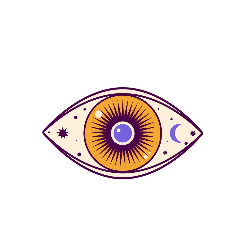 Auge böse Teufel Mystiker Magie Talisman Amulett Boho Symbol Zeichen Silhouette Symbol vektor
