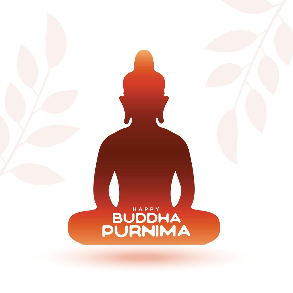 elegant und Andacht Gautama Buddha Purnima Hintergrund mit Blätter Design vektor