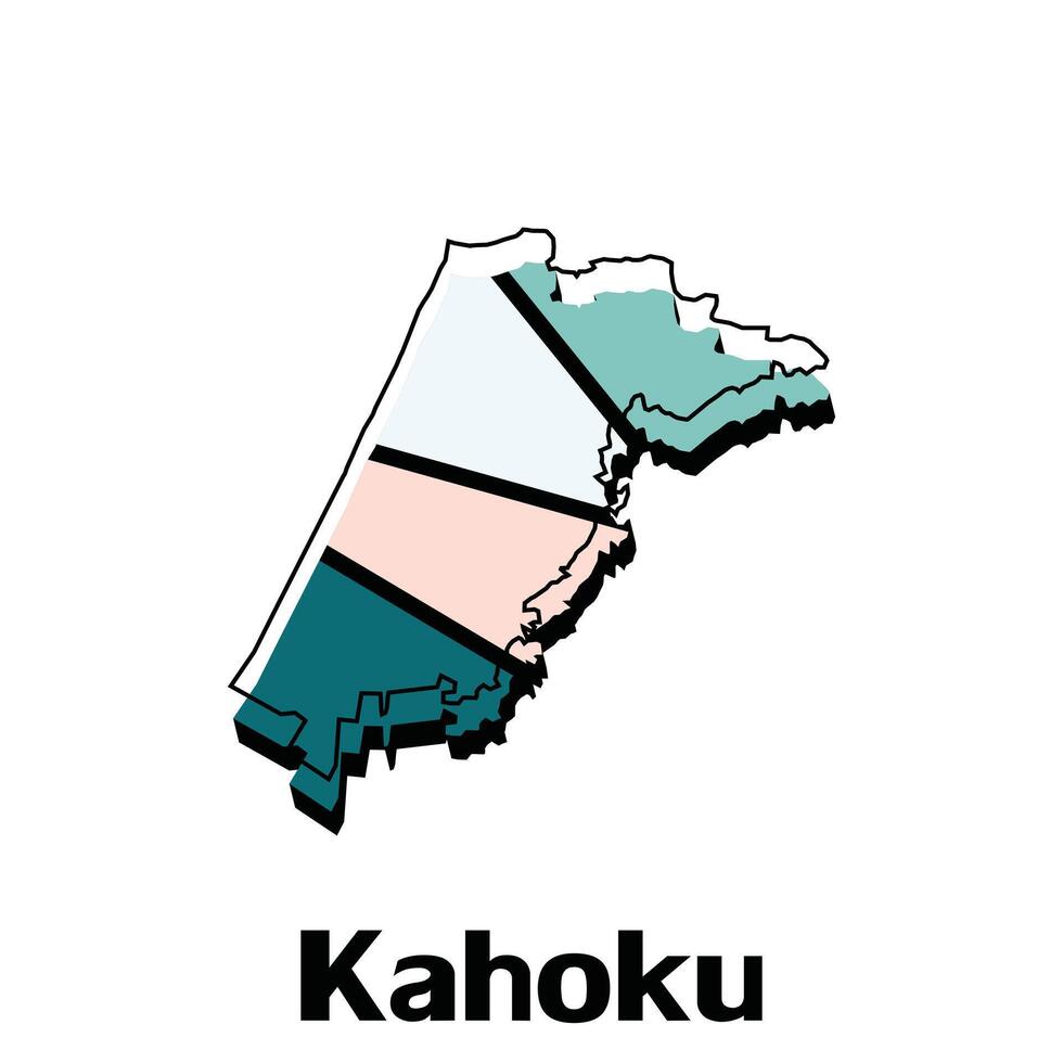 Karta av kahoku stad - japan Karta och infographic av provinser, politisk Kartor av Japan, område av japan för din företag vektor