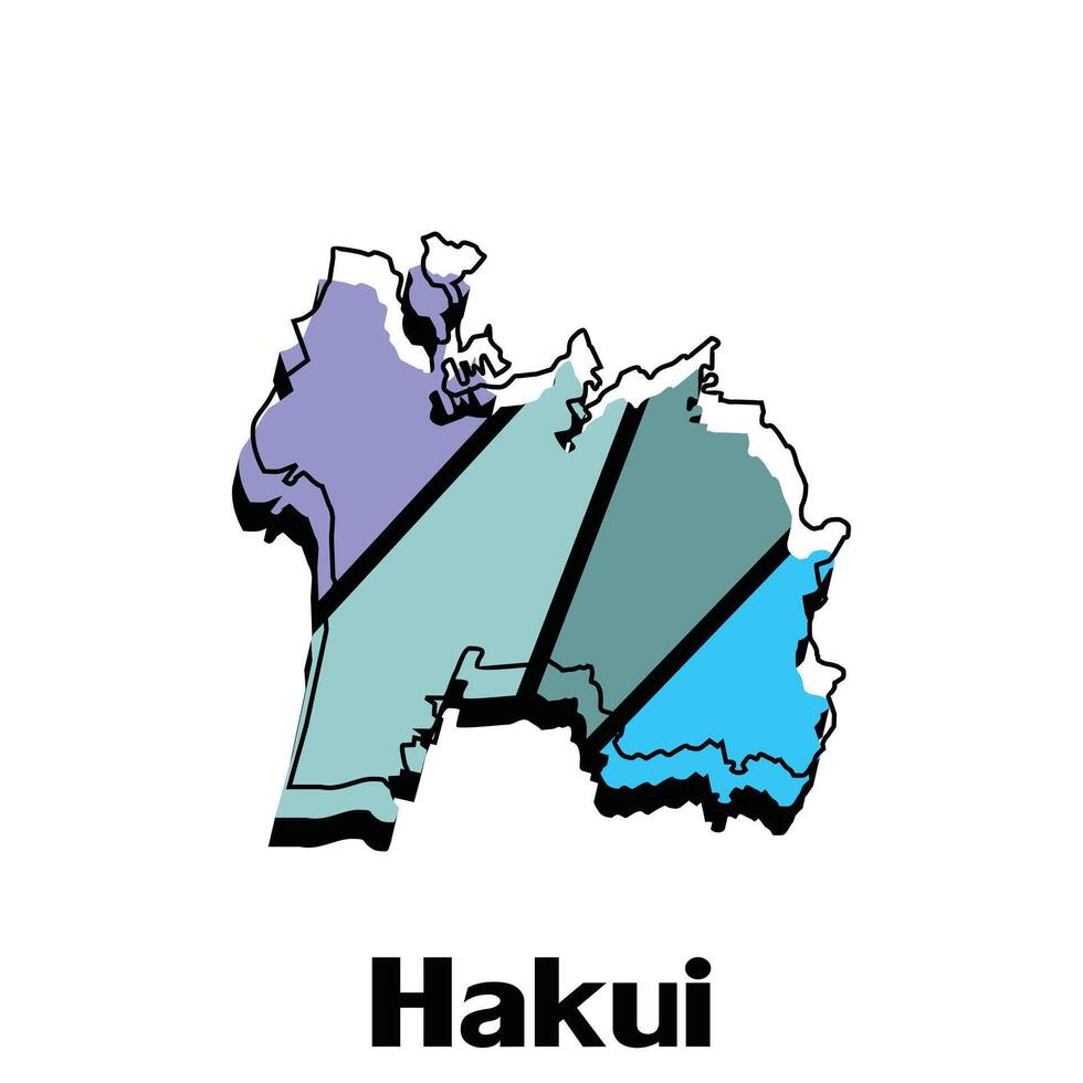 Karta av hakui stad - japan Karta och infographic av provinser, politisk Kartor av Japan, område av japan för din företag vektor