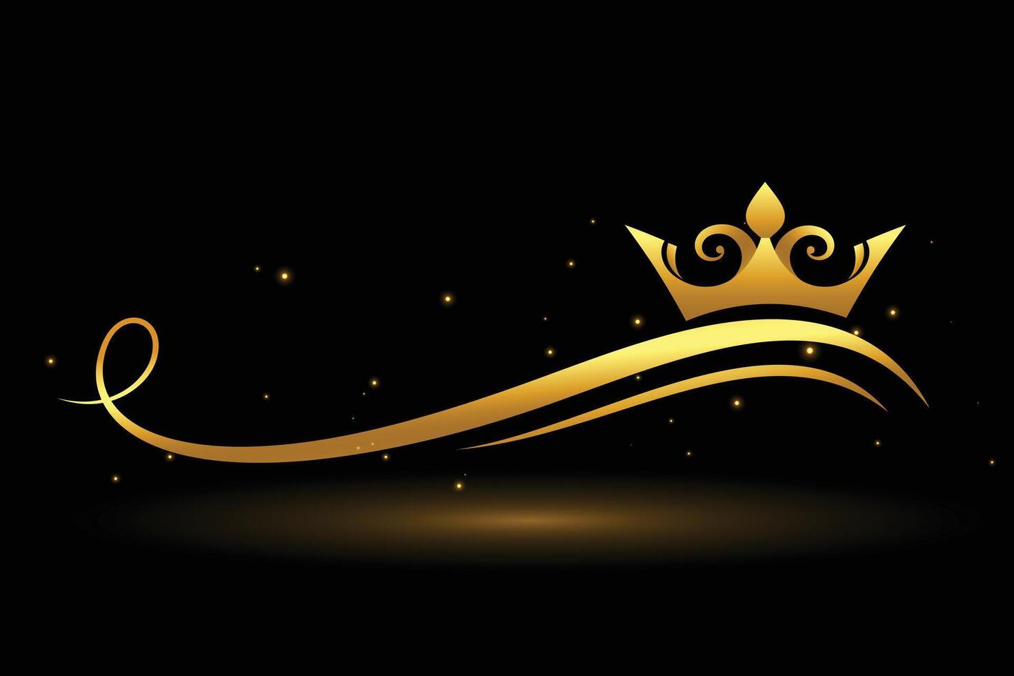 skinande gyllene krona bakgrund för kunglig skatt design vektor
