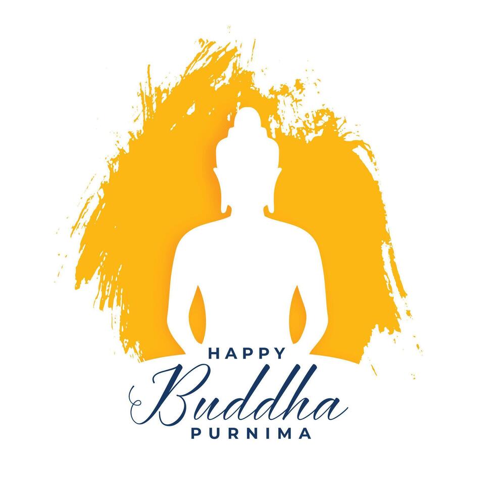 grungy stil buddha purnima bakgrund för buddist religion vektor