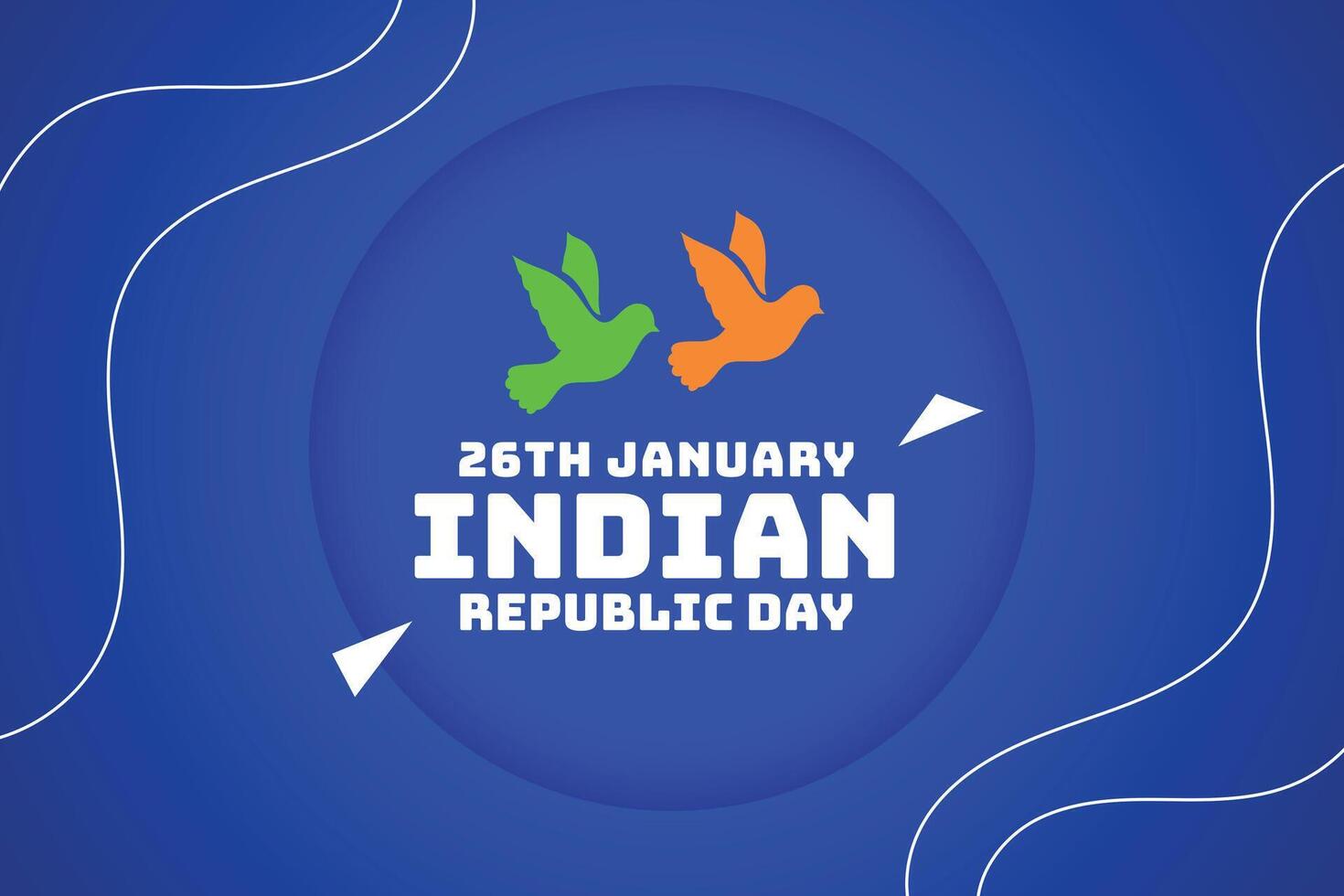 26 .. Januar indisch Republik Tag Banner mit Frieden Vogel Design vektor