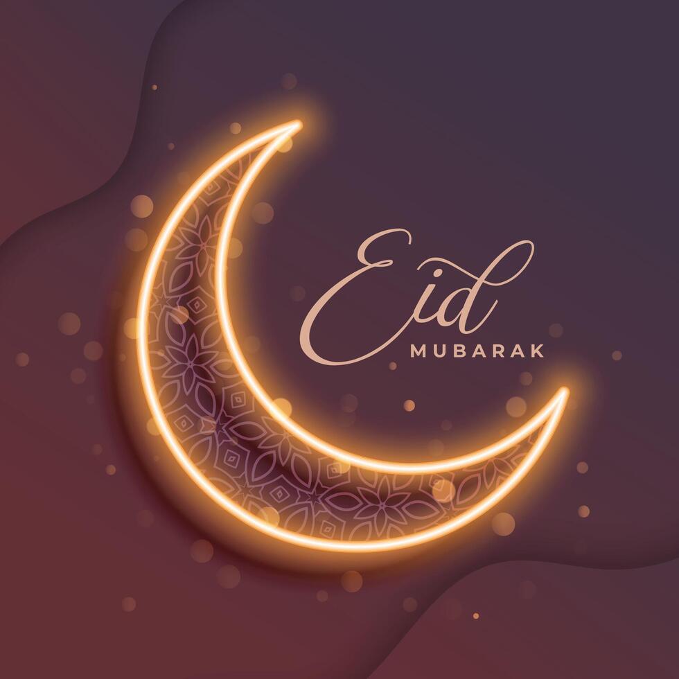 traditionell eid al Adha lyckönskningar kort med lysande halvmåne vektor