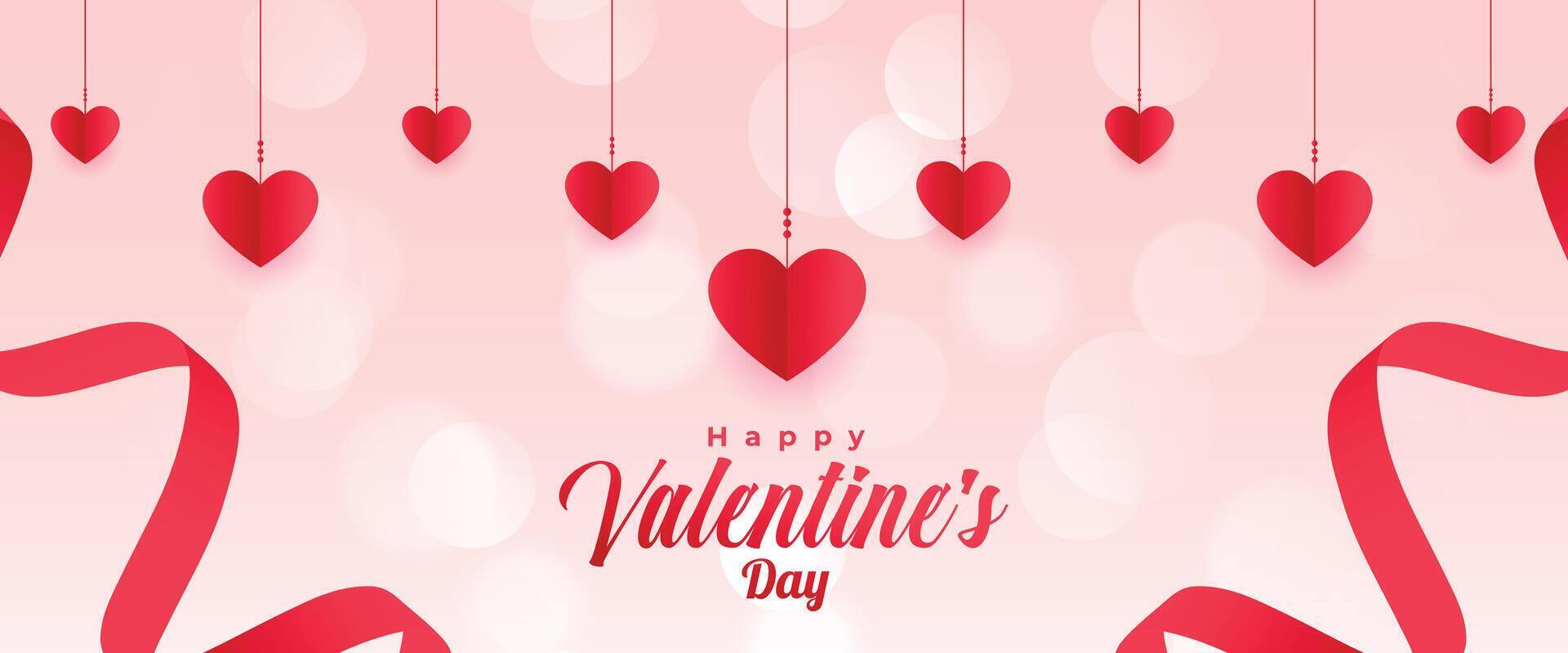 dekorativ Valentinsgrüße Tag Banner zum romantisch Sozial Medien Beiträge vektor