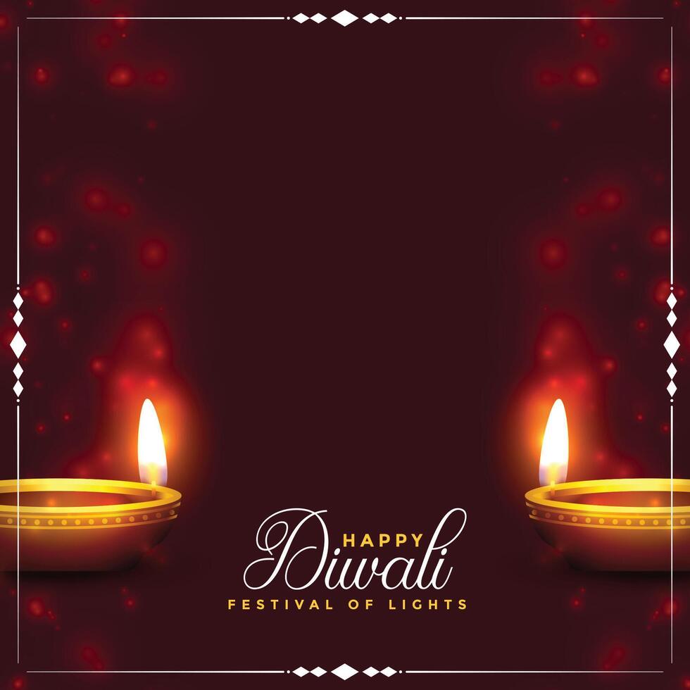 glücklich Diwali Hintergrund mit realistisch Diya Design vektor