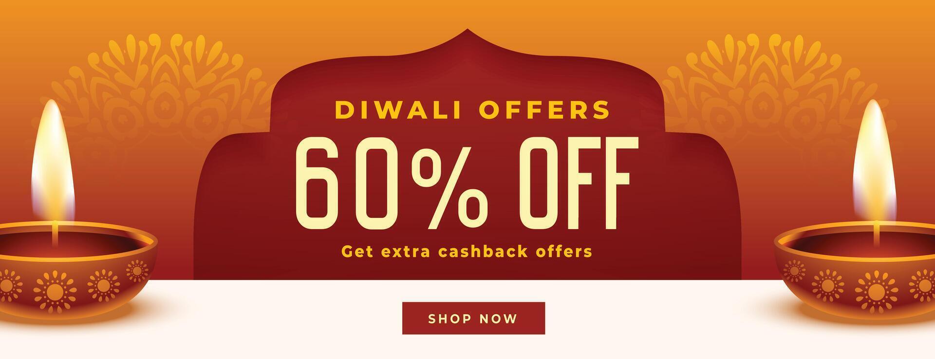 diwali erbjudanden och försäljning webb baner mall vektor