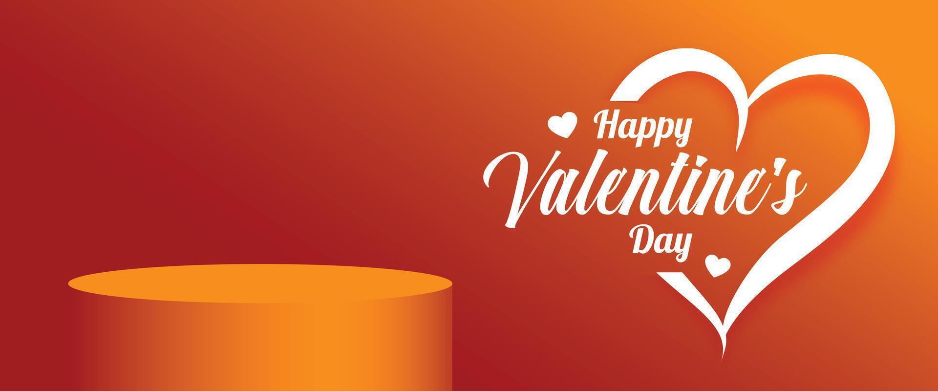 Valentinsgrüße Tag Sozial Medien Banner mit 3d Podium Plattform vektor