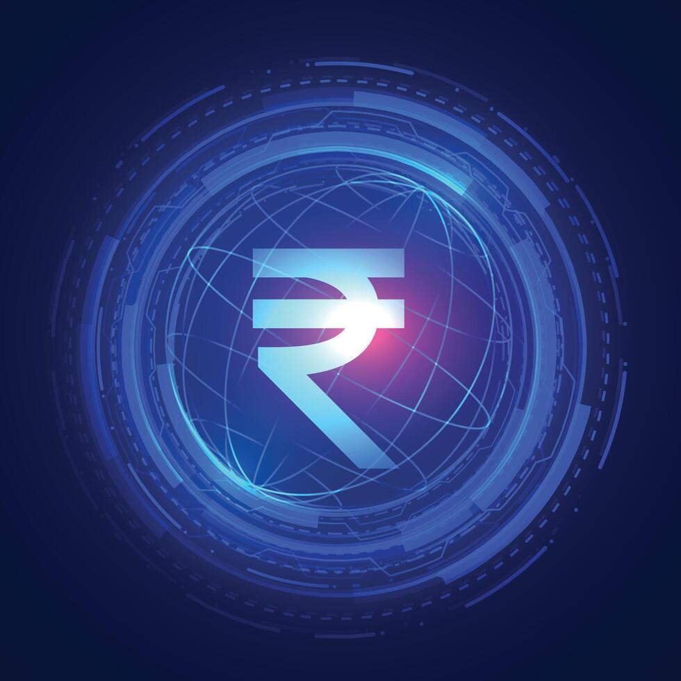 indisk digital pengar bakgrund i global teknologi begrepp vektor