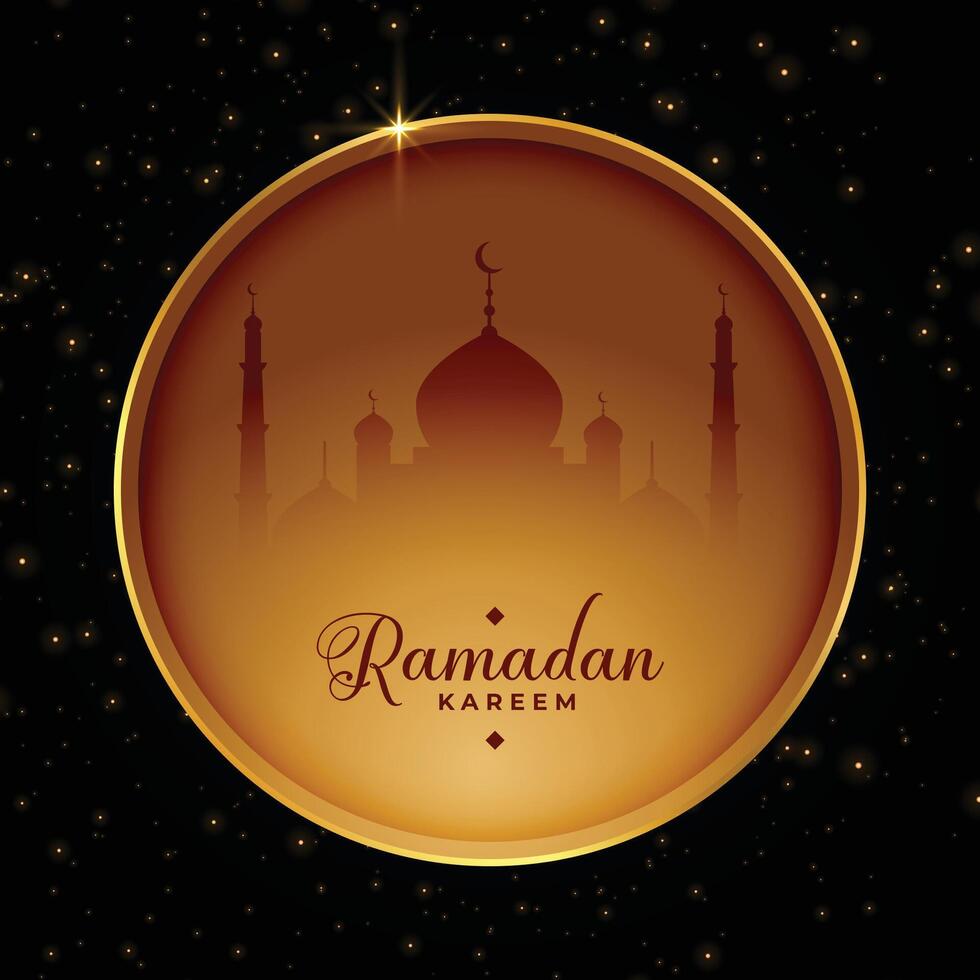 Ramadan Karte Design im golden Kreis Rahmen Stil vektor