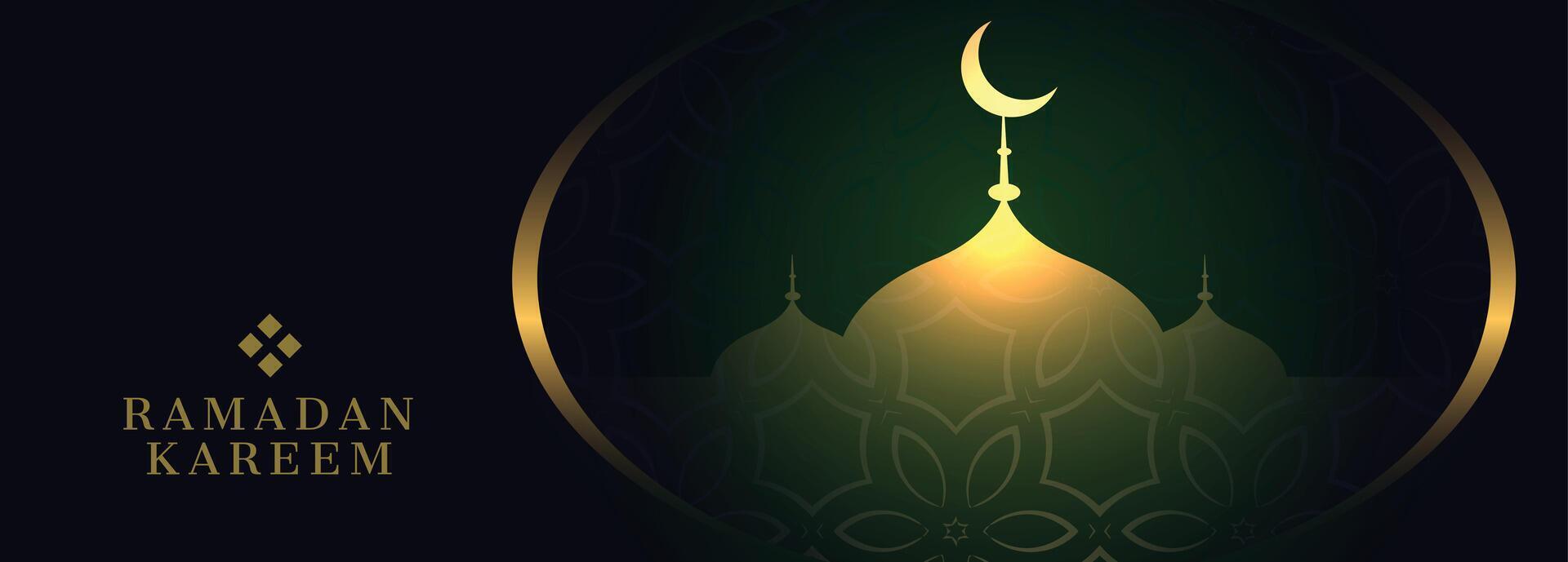 ramadan kareem baner med moské design vektor