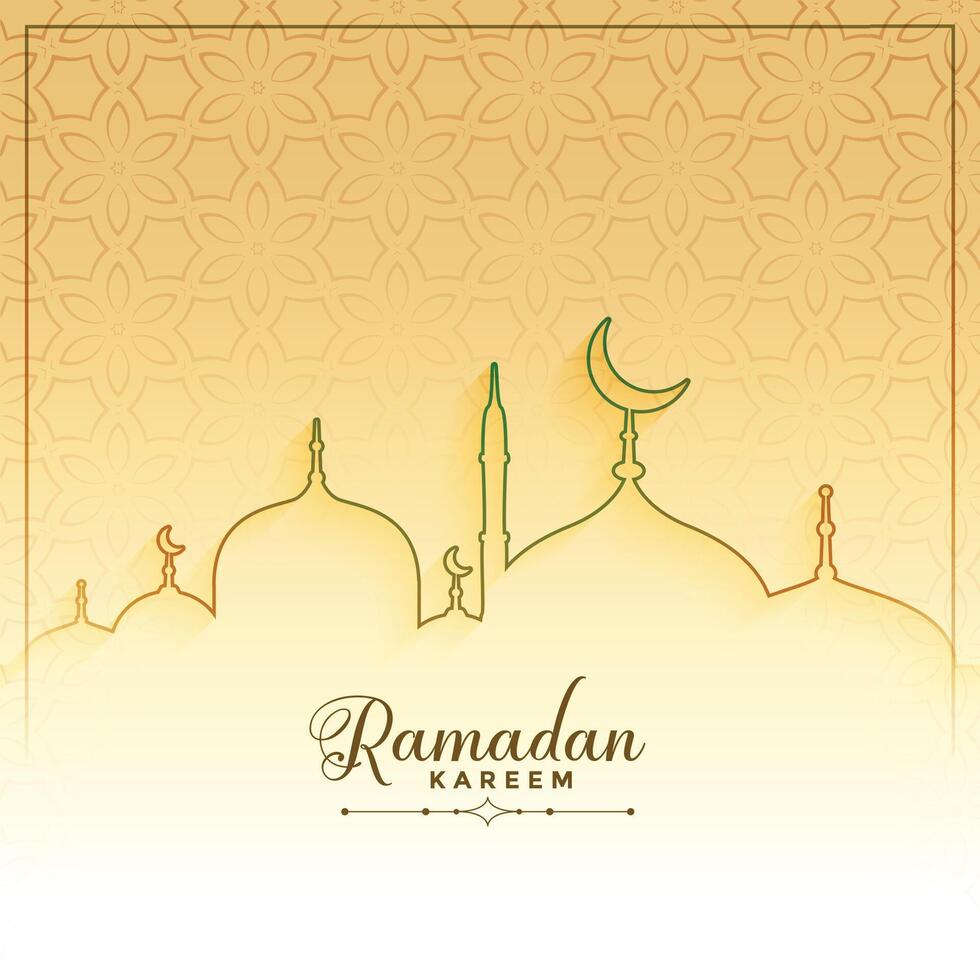 islamic ramadan kareem linje stil hälsning design vektor