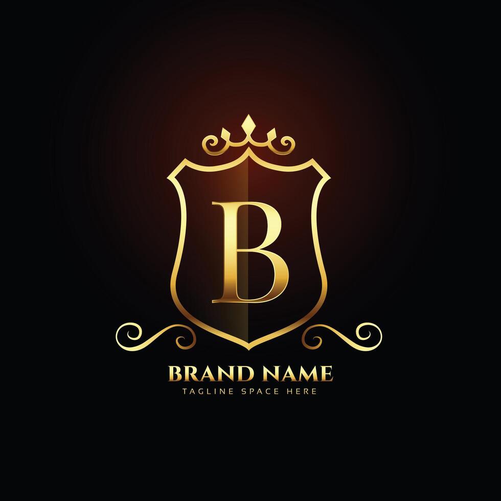 Brief b Zier golden Logo Konzept Design vektor