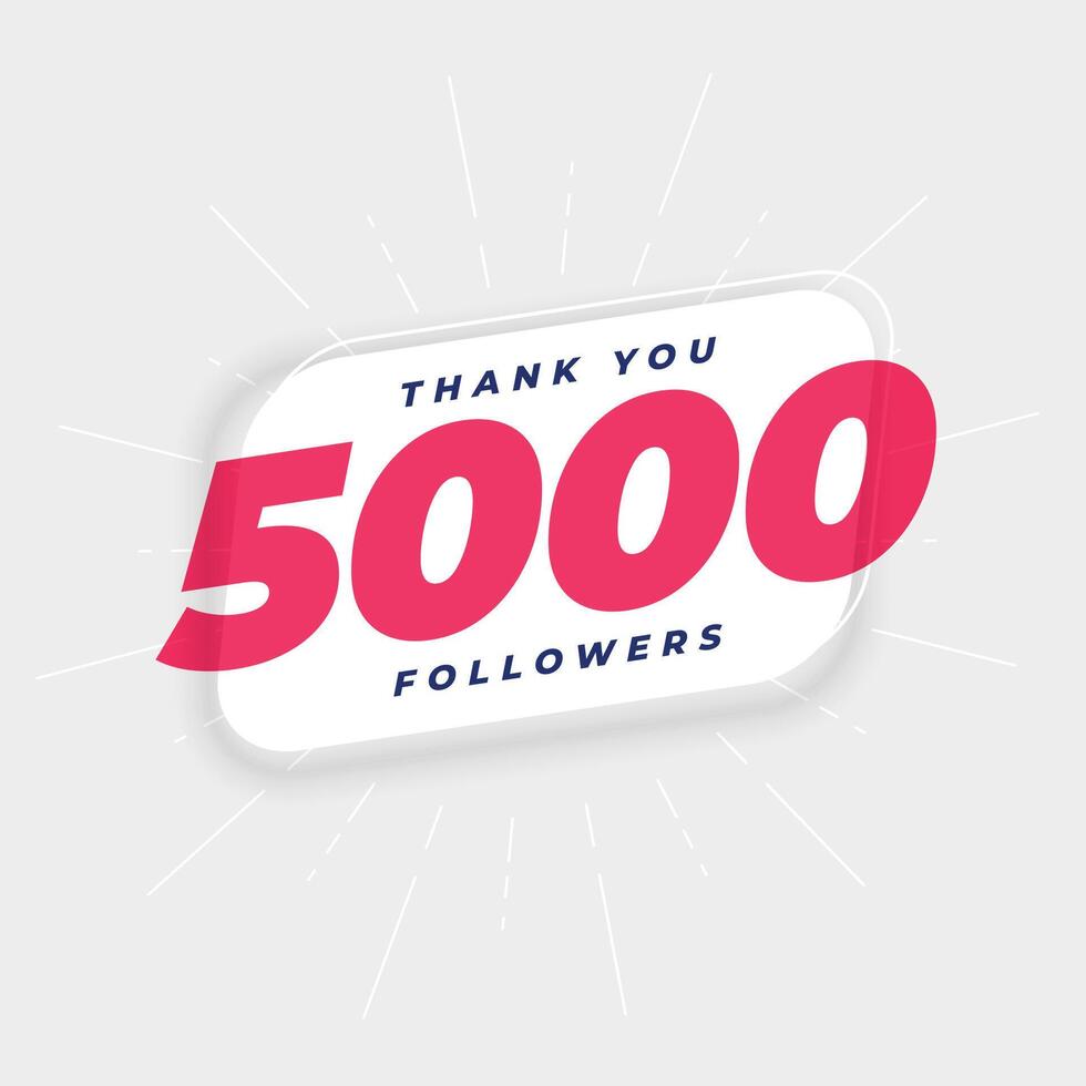 sagen danken Sie zu Ihre 5000 Anhänger zum unterstützen Ihre Kanäle Wachstum vektor