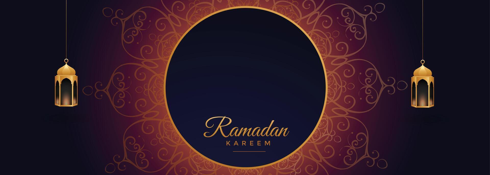 Ramadan kareem religiös Banner mit Text Raum vektor