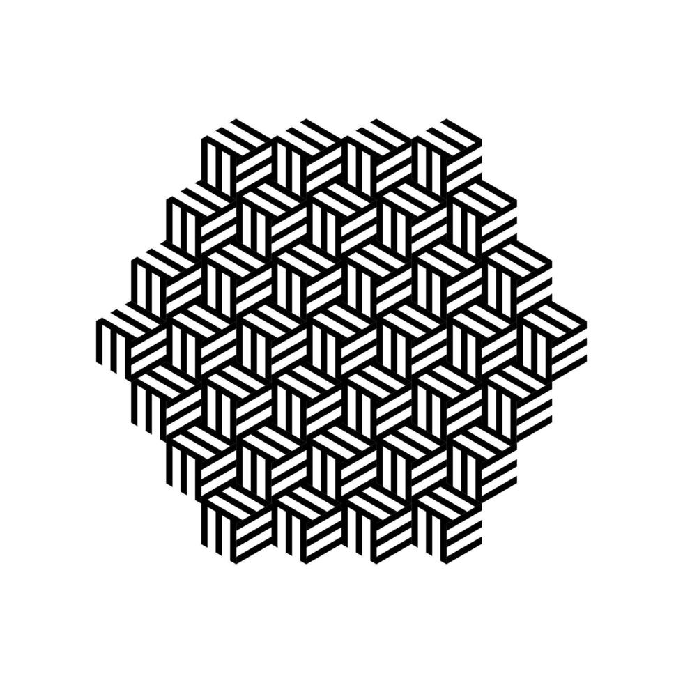 svart och vitt unikt mönster i hexagonformer isolerad på vit bakgrund. vektor