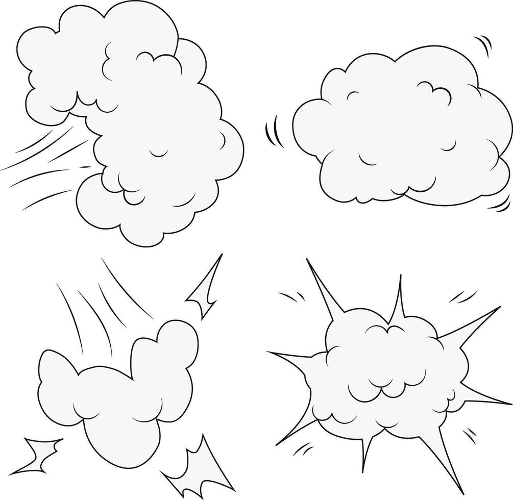 Comics Explosion Wolken Symbole. Comic chatten, Karikatur Vektor Illustration