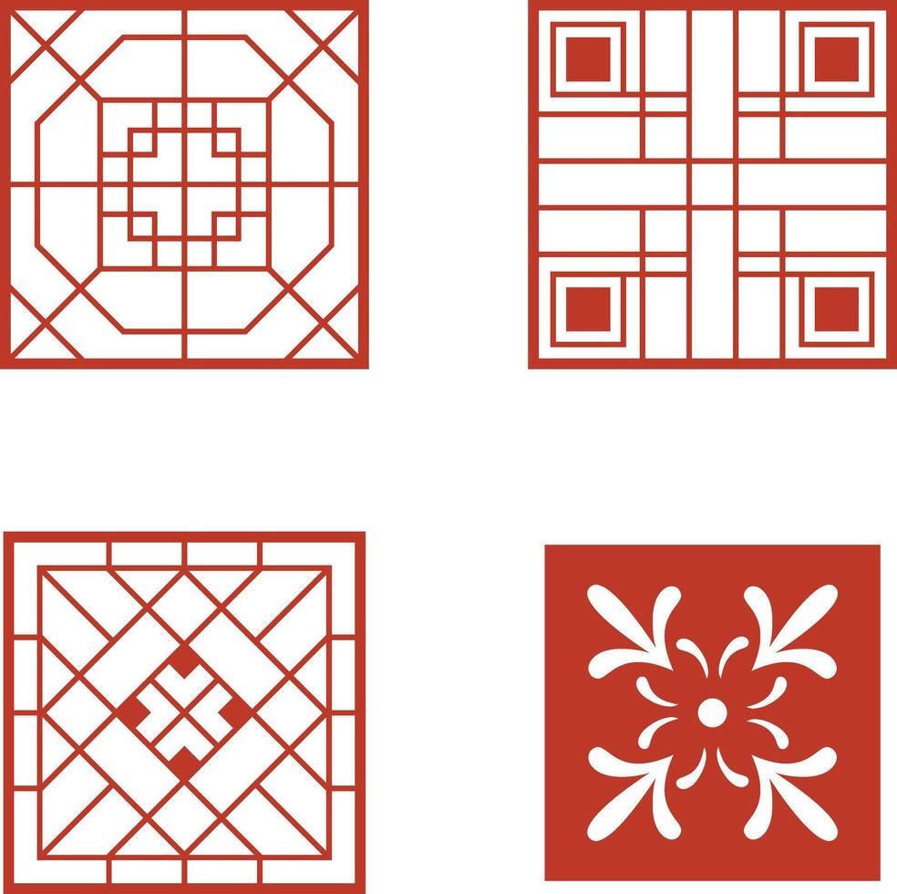 traditionell kinesisk mönster element. isolerat på vit bakgrund, vektor illustration