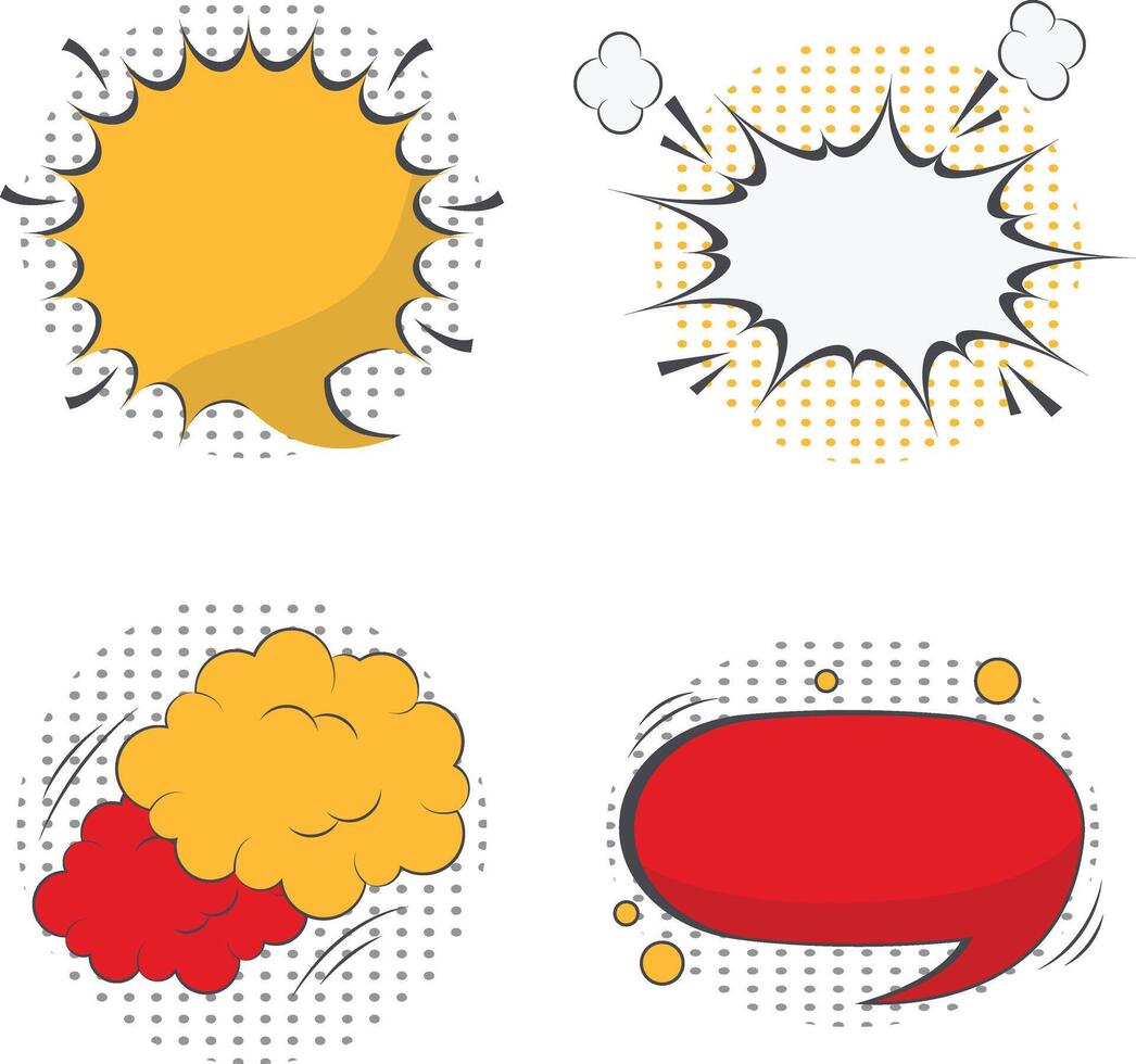 Comic dynamisch Symbol Satz. zum Karikatur Auswirkungen im Comics. Halbton Comic Elemente. isoliert Vektor