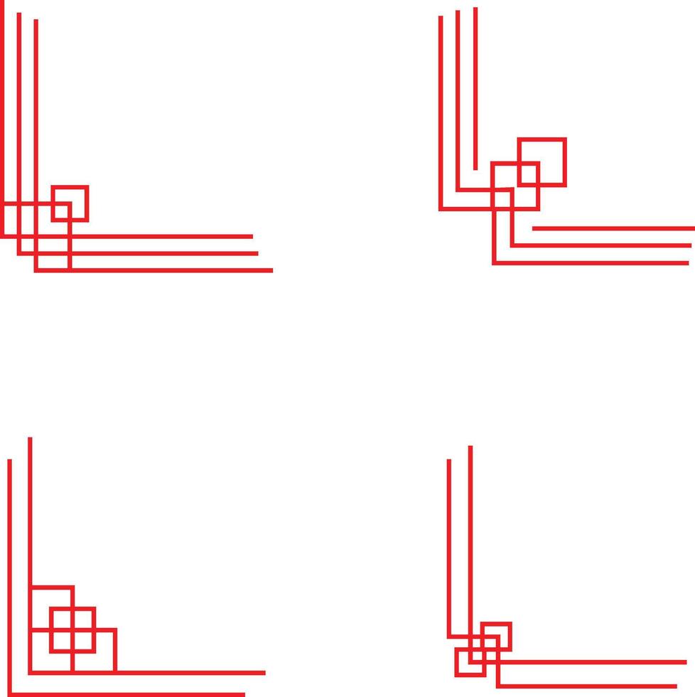 Chinesisch traditionell Ecke Elemente. isoliert auf Weiß Hintergrund vektor