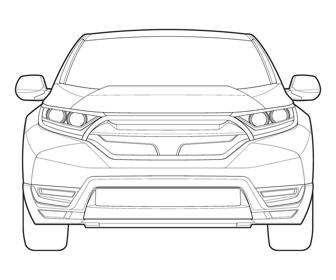 bil isolerat illustration, vektor linje konst, transport vektor, sporter bil, modern bil, bil begrepp, linje vektor, bil