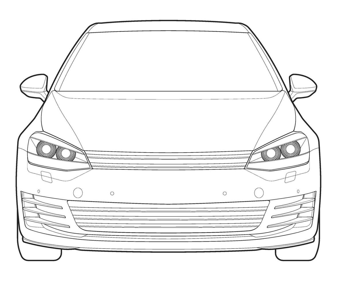 bil isolerat illustration, vektor linje konst, transport vektor, sporter bil, modern bil, bil begrepp, linje vektor, bil