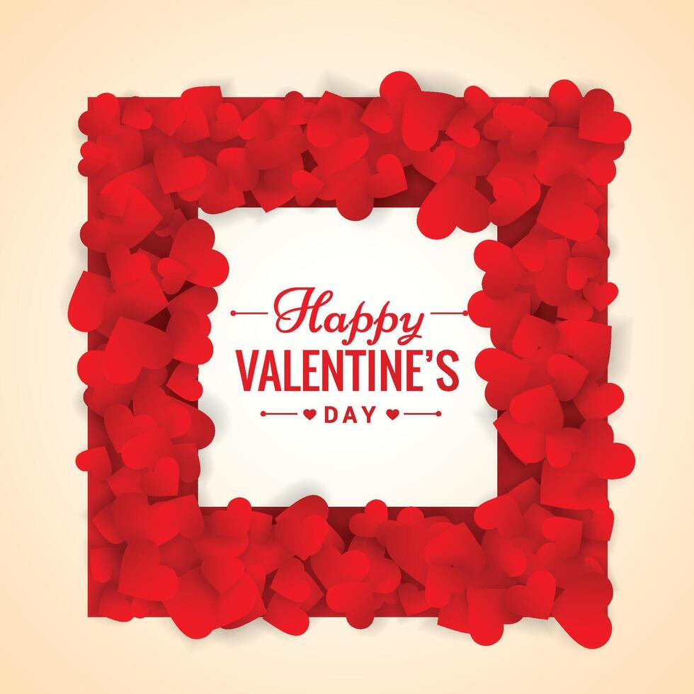 rot Valentinsgrüße Tag Rahmen gemacht von Herzen vektor