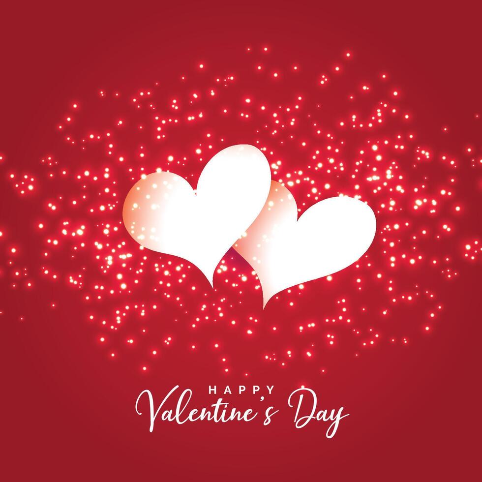 zwei Herzen mit funkelt Hintergrund zum Valentinsgrüße Tag vektor
