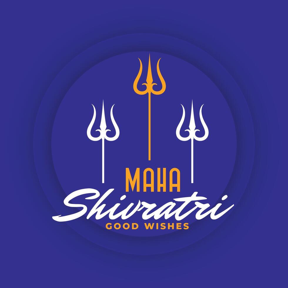 maha shivratri festival kort med herre shiva trishul bakgrund vektor