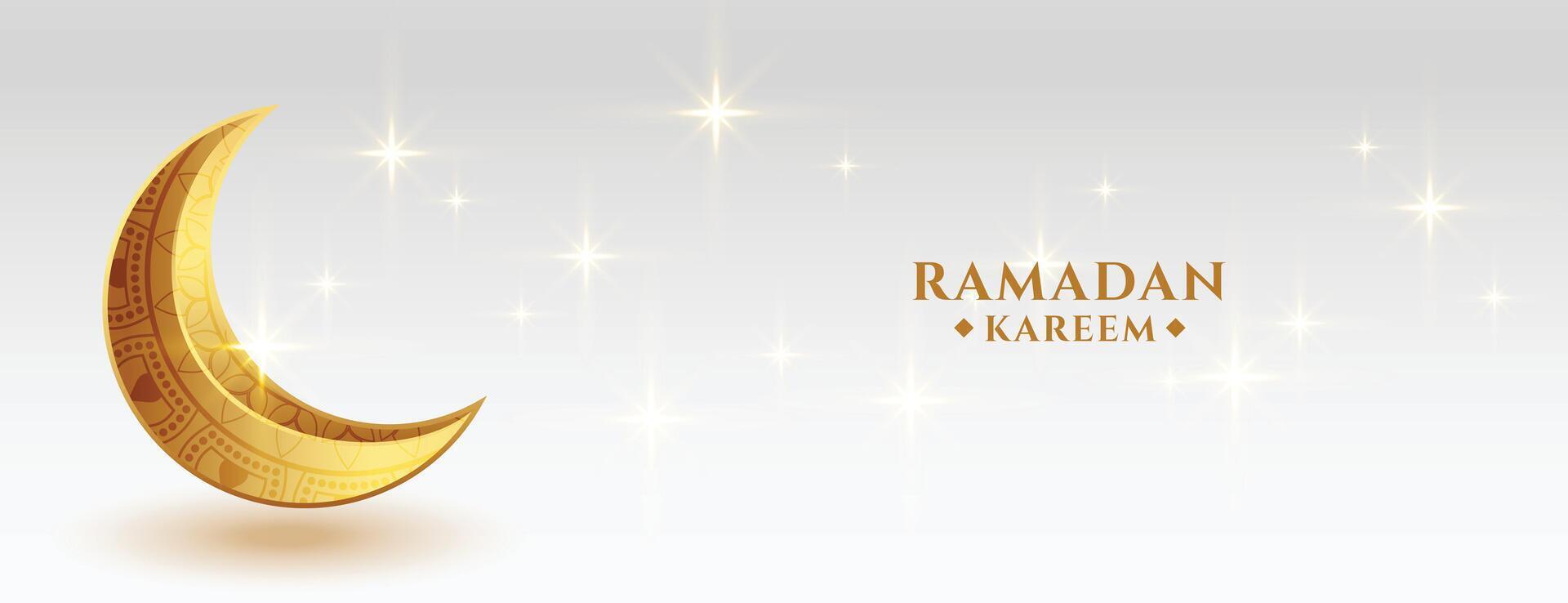 schön Ramadan kareem Festival Banner mit golden cresent Mond vektor
