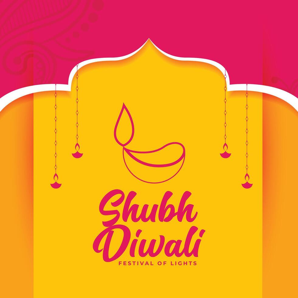 shubh Diwali Festival Karte im hell Farben vektor