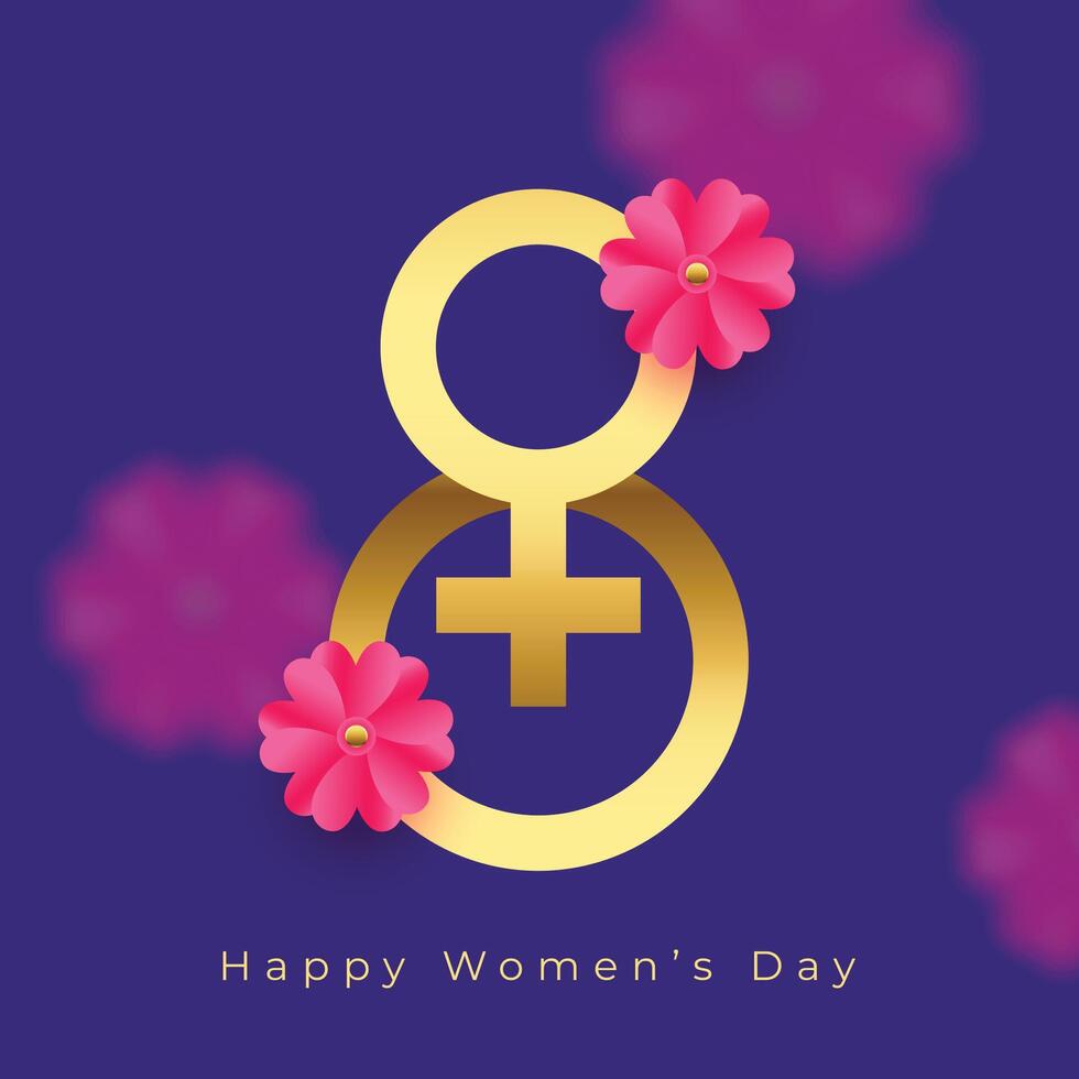 glücklich Damen Tag Karte feiern Erfolge und Fortschritt vektor