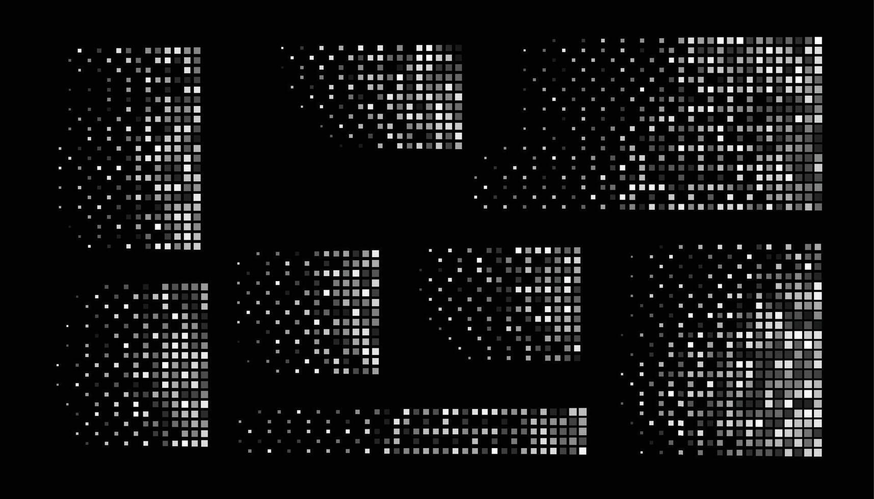 Sammlung von pixelig Mosaik Muster Banner mit Bewegung bewirken vektor