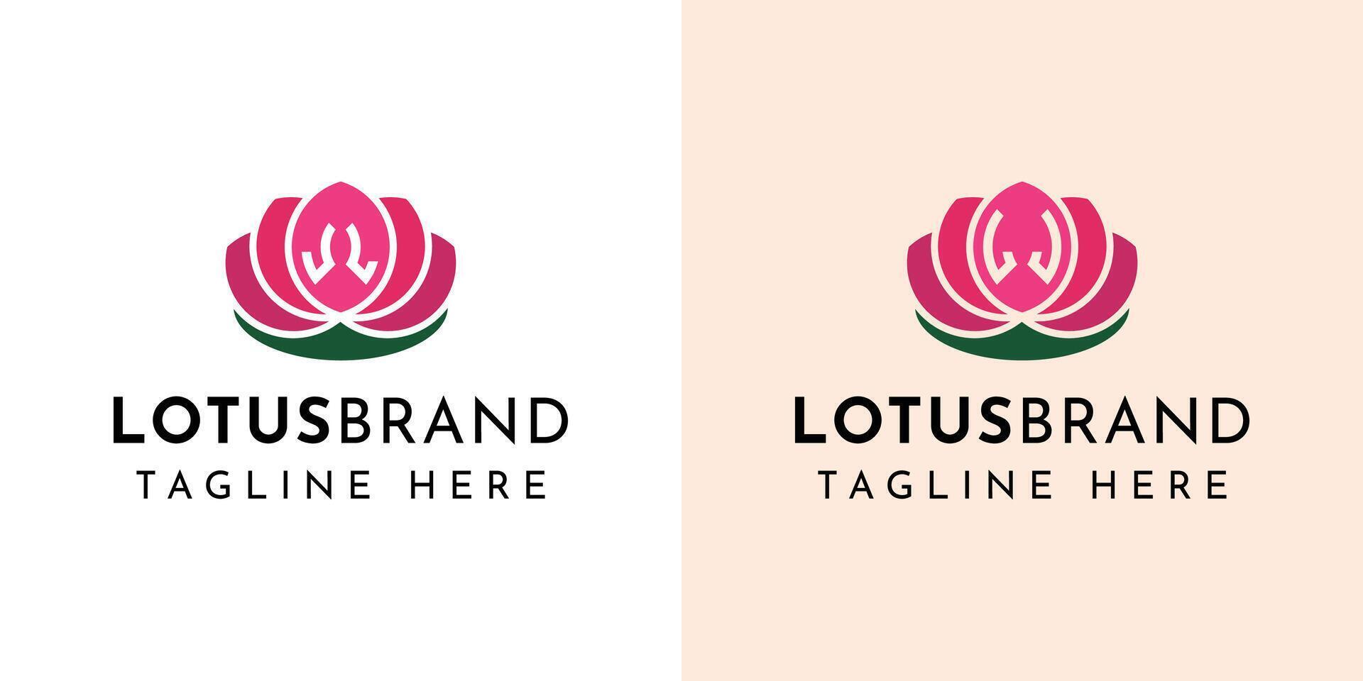 brev jl och lj lotus logotyp uppsättning, lämplig för företag relaterad till lotus blommor med jl eller lj initialer. vektor