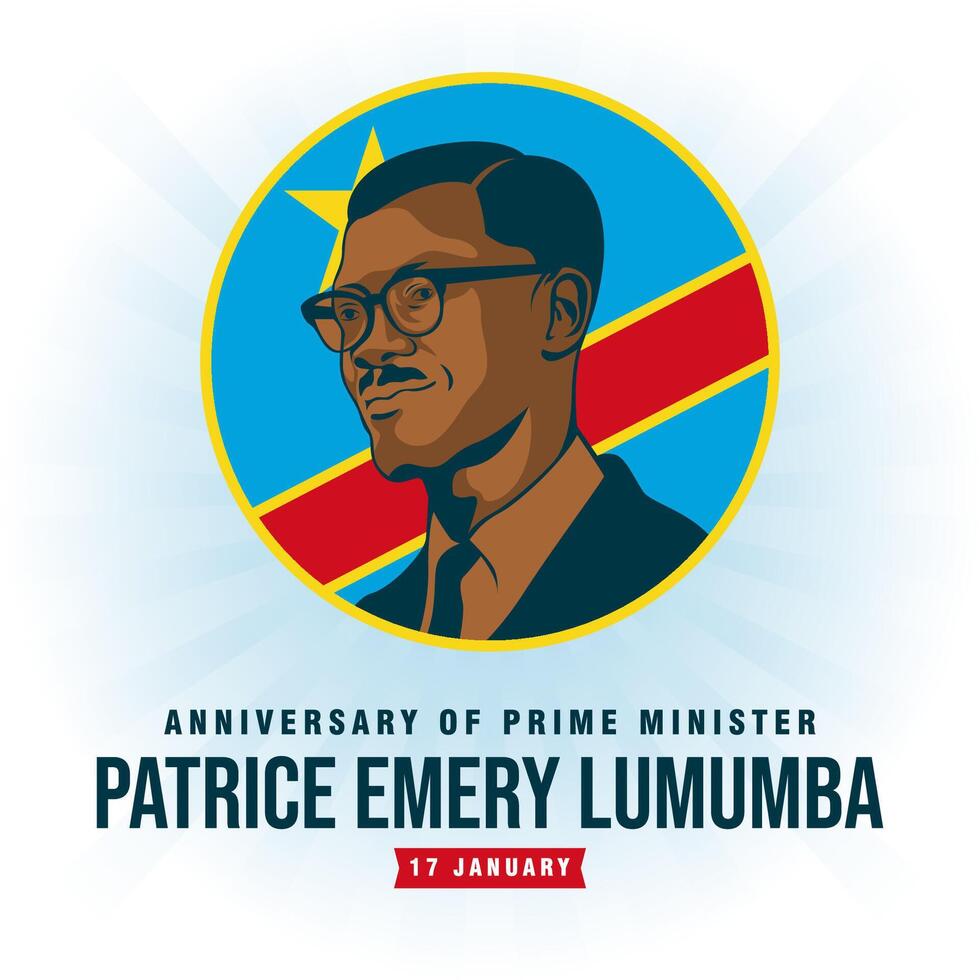 årsdag av främsta minister patrice lumumba's lönnmord dag. de dag av kongo illustration vektor bakgrund. vektor eps 10
